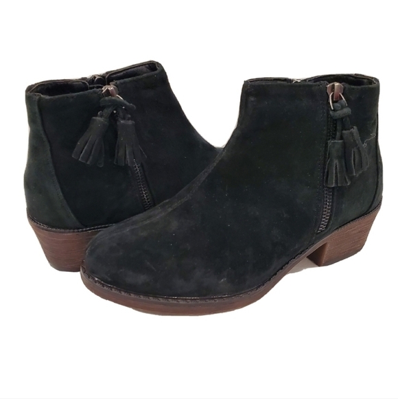 NEW Propet Rebel Suede Tassel Double Zipper Bootie Black - Picture 2 of 6